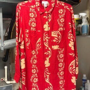 Soft Surroundings Women's Red Top 16W Long Sleeve